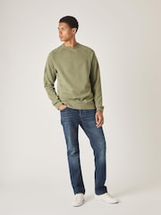 Pretty Green Khaki Green Cascade Crew Neck Sweatshirt - Image 3 of 5