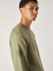 Pretty Green Khaki Green Cascade Crew Neck Sweatshirt - Image 4 of 5