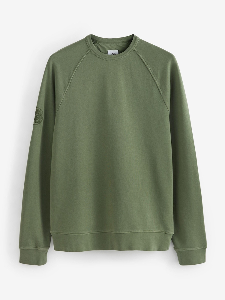 Pretty Green Khaki Green Cascade Crew Neck Sweatshirt - Image 5 of 5