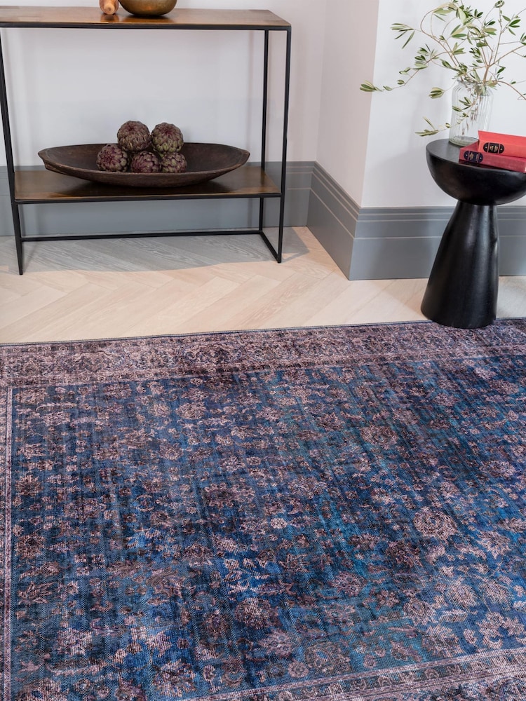 Asiatic Rugs Blue Kaya Ava Washable Rug - Image 1 of 5
