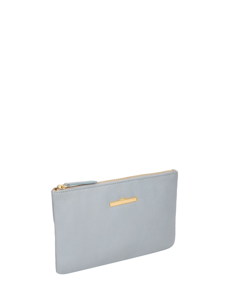 Pure Luxuries London Arlesey Leather 100% Cotton Clutch Bag - Image 4 of 6