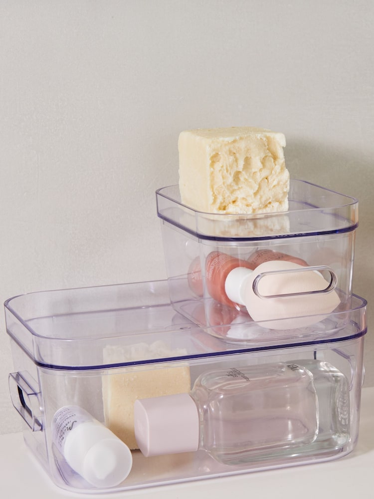 Orthex Set of 4 Clear Smartstore 1.5L Compact Clear Storage Boxes With Lids - Image 2 of 5