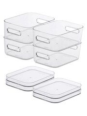 Orthex Set of 4 Clear Smartstore 1.5L Compact Clear Storage Boxes With Lids - Image 5 of 5