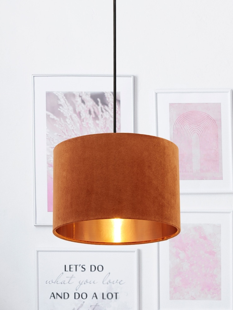 Searchlight Josie Orange Velvet Easy Fit Shade - Image 1 of 3
