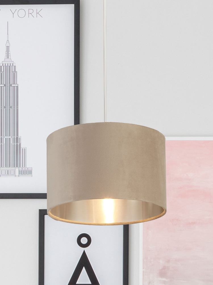 Searchlight Josie Taupe Velvet Easy Fit Shade - Image 1 of 3