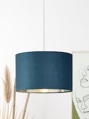 Searchlight Josie Teal Blue Velvet Easy Fit Shade - Image 1 of 3