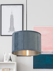 Searchlight Lucy Turquoise Blue Velvet Easy Fit Shade - Image 1 of 3