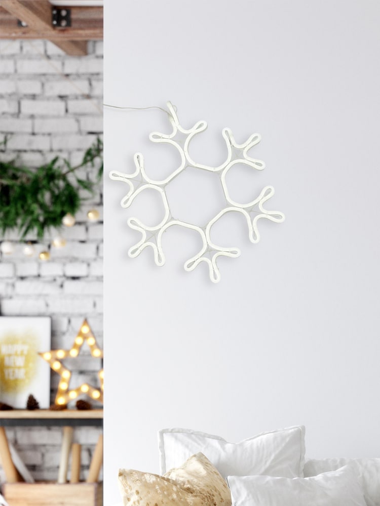 Searchlight Christmas LED Neon Snowflake Light - Image 1 of 3