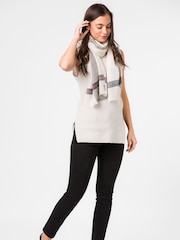 Pure Luxuries London White Pixel Cashmere & Merino Wool Scarf - Image 1 of 3