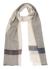 Pure Luxuries London White Pixel Cashmere & Merino Wool Scarf - Image 3 of 3