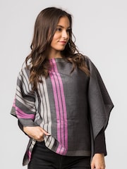 Pure Luxuries London Grey Zodiac 100% Merino Wool Poncho - Image 1 of 4