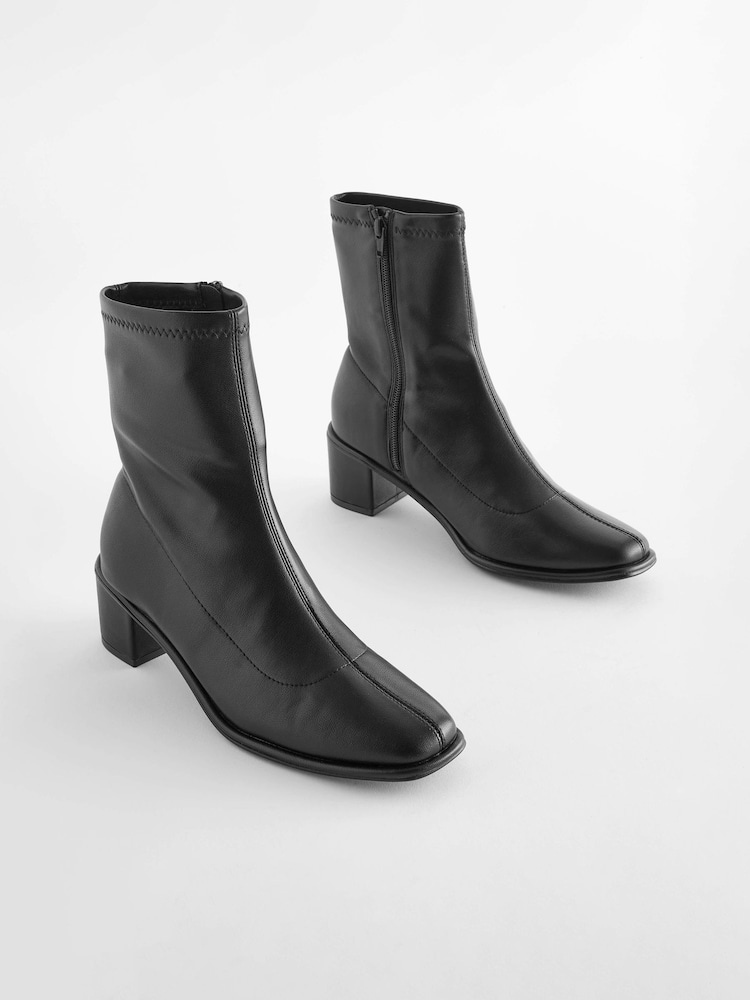 Črna PU - Gležnjarji z nogavico Forever Comfort® - Slika 1 iz 5