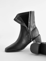 Črna PU - Gležnjarji z nogavico Forever Comfort® - Slika 4 iz 5