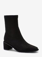 Black Microsuede Regular/Wide Fit Forever Comfort® Sock Ankle Boots - Image 5 of 7