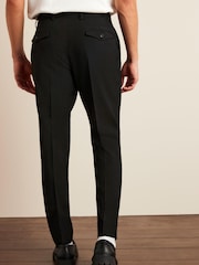 Black Fashion Pleat Stretch Smart Trousers - Image 3 of 9