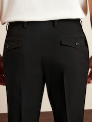 Black Fashion Pleat Stretch Smart Trousers - Image 4 of 9
