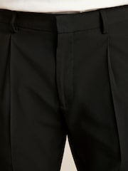 Black Fashion Pleat Stretch Smart Trousers - Image 5 of 9