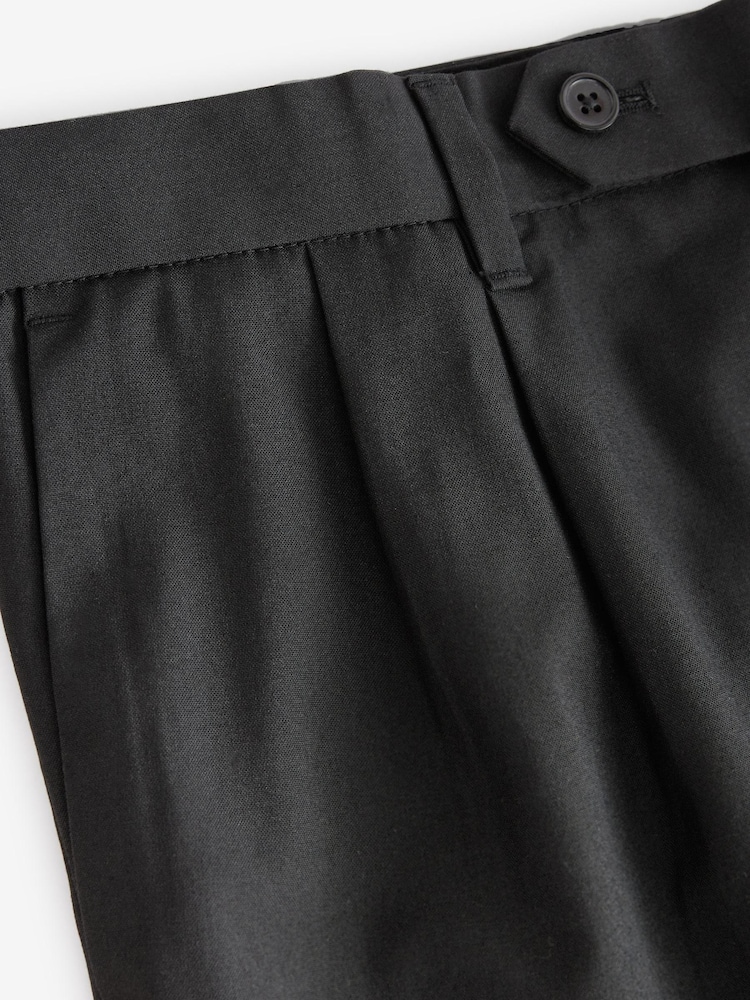 Black Fashion Pleat Stretch Smart Trousers - Image 9 of 9