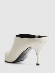 Reiss White Magda Mule Leather Boots - Image 8 of 8