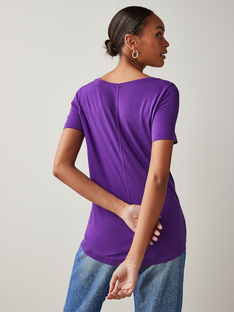 Purple Slouch V-Neck T-Shirt - Image 2 of 5