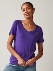 Purple Slouch V-Neck T-Shirt - Image 3 of 5