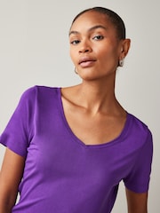 Purple Slouch V-Neck T-Shirt - Image 4 of 5