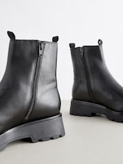 Black Regular/Wide Fit Forever Comfort® Leather Chunky Sole Chelsea Boots - Image 7 of 8