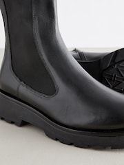 Black Regular/Wide Fit Forever Comfort® Leather Chunky Sole Chelsea Boots - Image 8 of 8