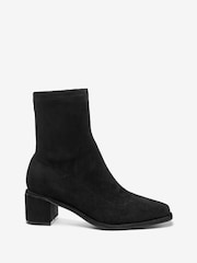 Black Microsuede Extra Wide Fit Forever Comfort® Sock Ankle Boots - Image 1 of 4
