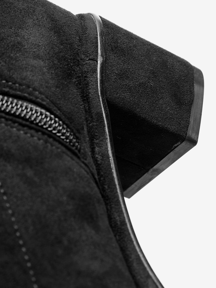 Black Microsuede Extra Wide Fit Forever Comfort® Sock Ankle Boots - Image 4 of 4
