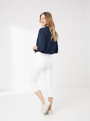 FatFace White Hamble Capri Jeans - Image 2 of 4