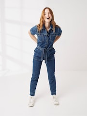 FatFace Blue Imogen Boilersuit - Image 1 of 5