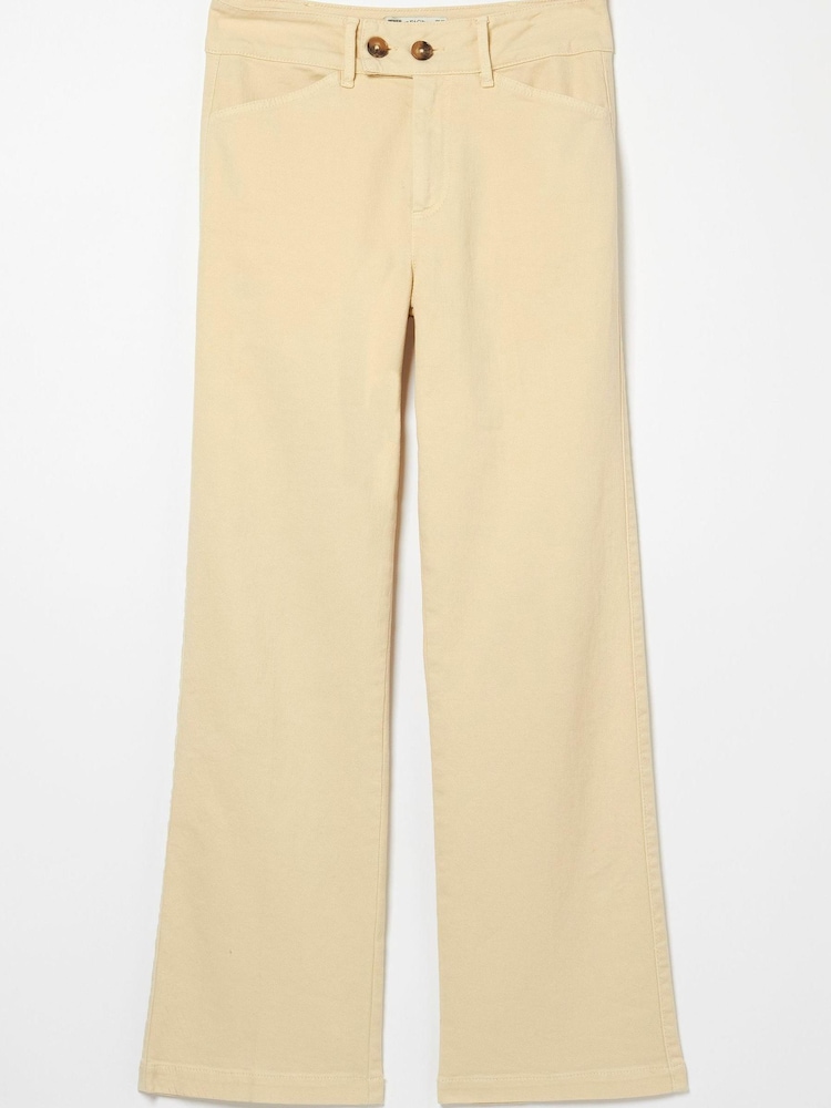 FatFace Natural Elise Wide Leg Trousers - Image 4 of 4