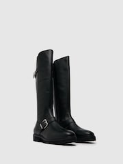 Schuh Darla Black Leather Rider Boots - Image 2 of 4