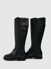 Schuh Darla Black Leather Rider Boots - Image 3 of 4