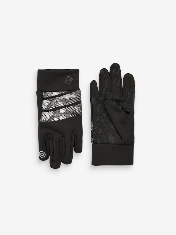 Black/Grey Camouflage Sporty Gloves (3-16yrs) - Image 1 of 1