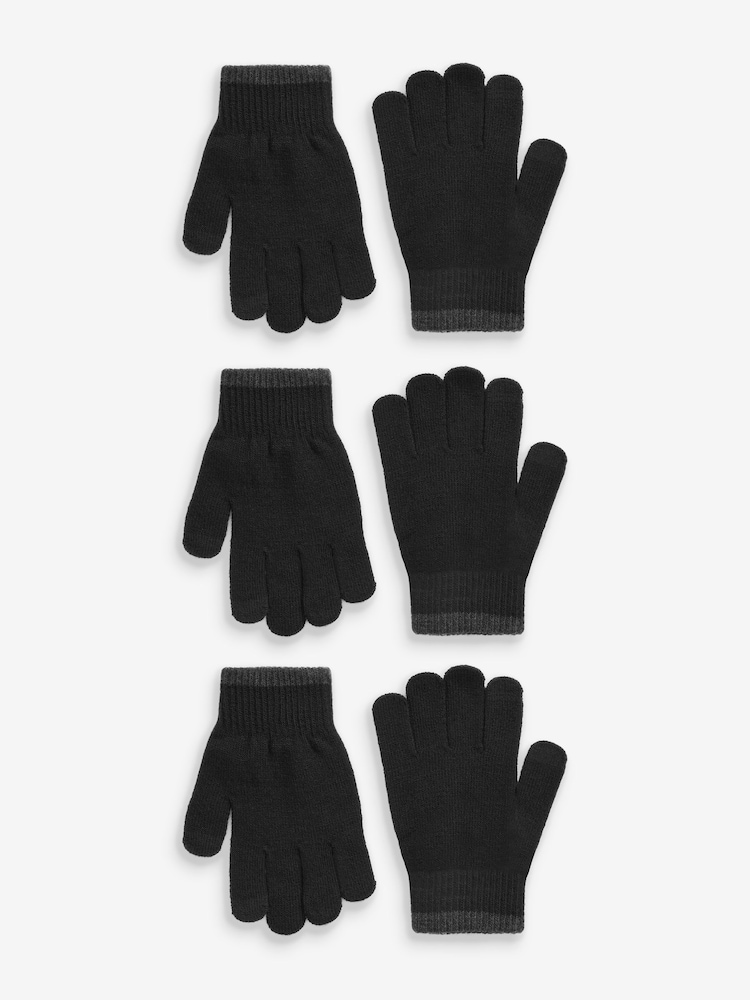 Schwarz - Magic Finger Handschuhe im 3er-Pack (3 bis 16 Jahre) - Bild 1 von 2 Schwarz - Magic Finger Handschuhe im 3er-Pack (3 bis 16 Jahre) - Bild 1 von 2
