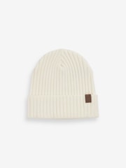 أبيض - Knitted Rib Beanie (1-16yrs) - صورة 1 من 2