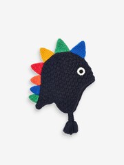 Navy Blue Dinosaur Knitted Hat (3mths-10yrs) - Image 1 of 2