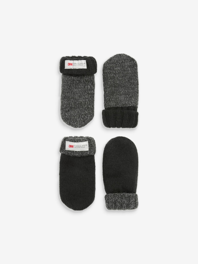 V barvi oglja - 2 Pack Thinsulate™ Mittens (3mths-6yrs) - Slika 1 iz 3