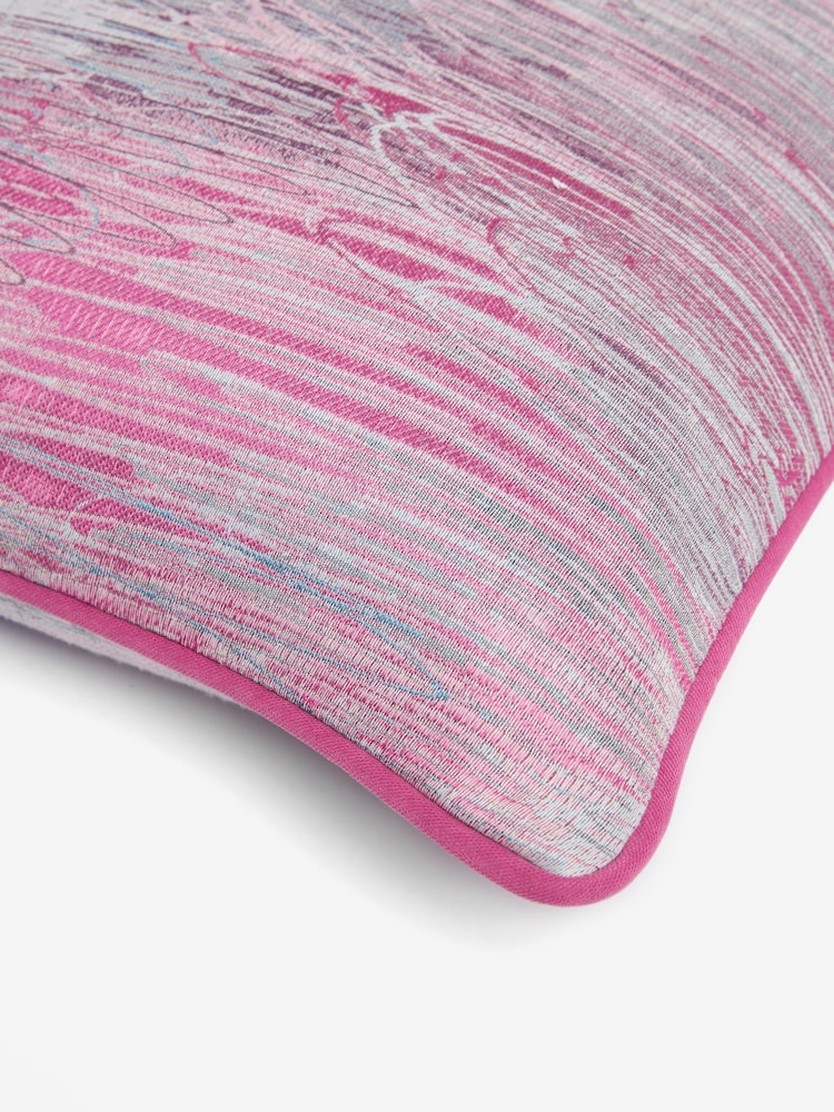 Pink Embroidered Lines Cushion - Image 2 of 6 Pink Embroidered Lines Cushion - Image 2 of 6
