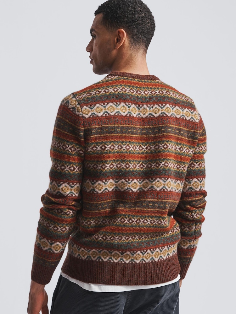 Aubin Fairisle Crew Jumper - Image 2 of 5