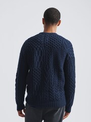 Aubin Polperro Patchwork Cable Crew Jumper - Image 2 of 5