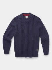 Aubin Polperro Patchwork Cable Crew Jumper - Image 5 of 5
