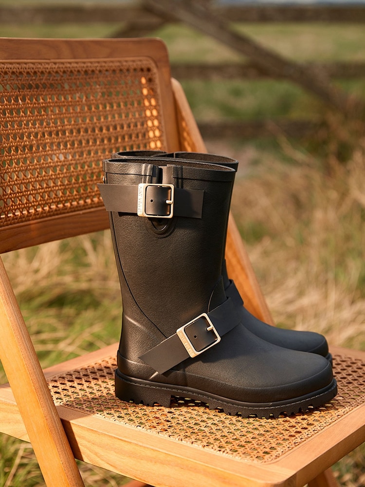 Mint Velvet Black Wynter Short Wellies - Image 1 of 4