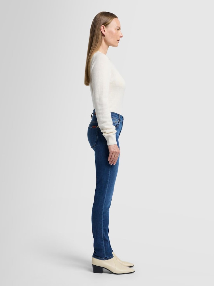 7 For All Mankind Roxanne Mid Rise Slim Leg Jeans - Image 4 of 6