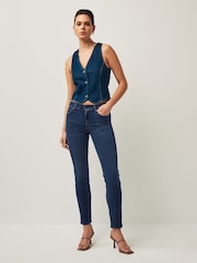 7 For All Mankind Roxanne Mid Rise Slim Leg Jeans - Image 1 of 7