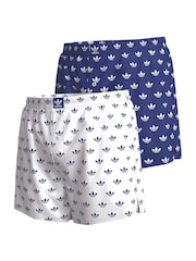 adidas Blue Comfort Core Icon 100% Cotton Boxers 2 Pack - Image 9 of 14