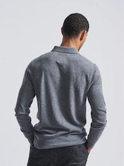 Aubin Grey Merino Cashmere Blend Polo Shirt - Image 2 of 4
