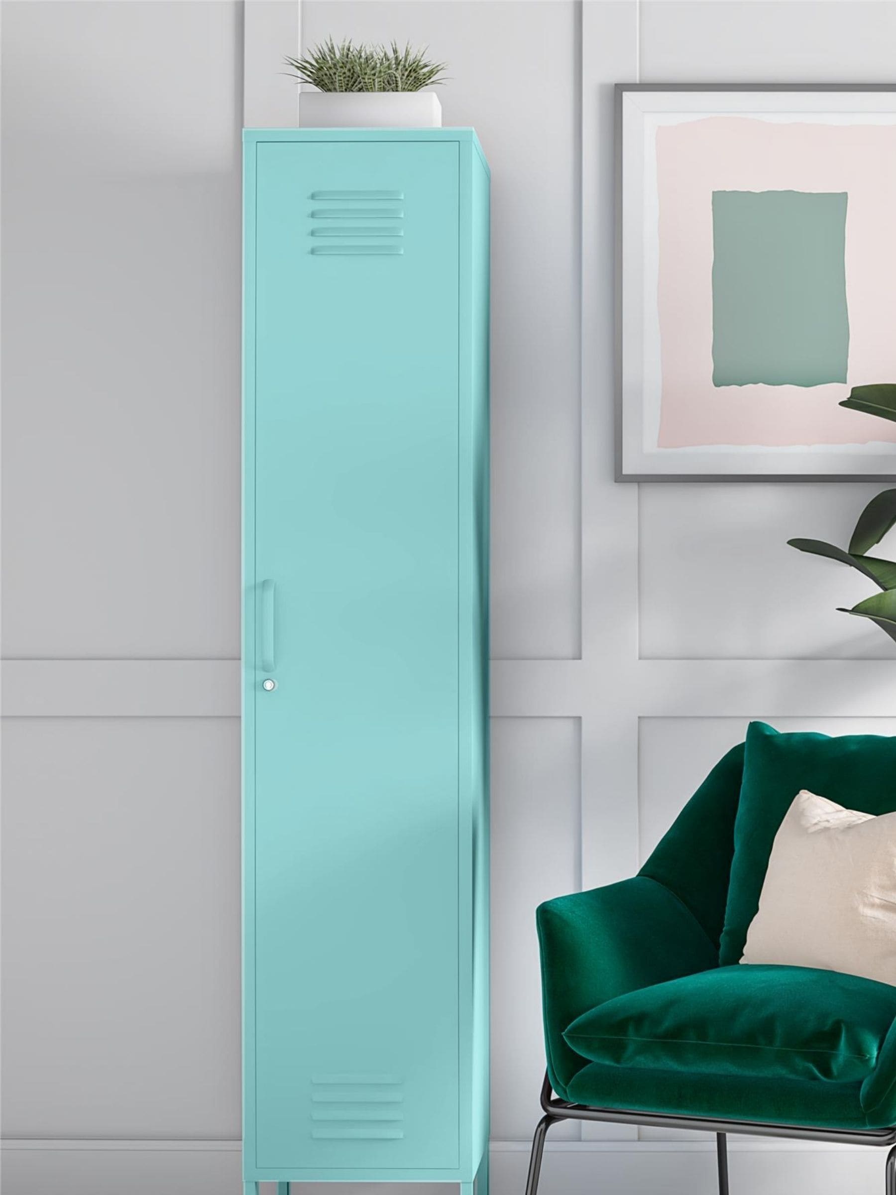 Novogratz Unisex Green Cache Single Metal Locker Storage Cabinet - Image 1